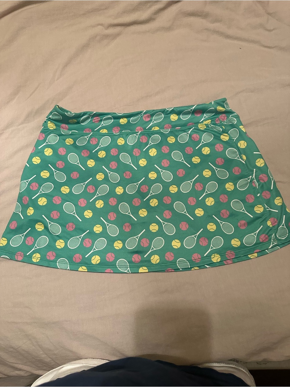 Women's “Love Love Skirts” green themed Tennis Print Skort